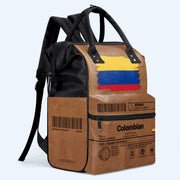 Colombia Nutrition Facts - Personalized Custom Duckbilled Travel Backpack - HS061_DKB