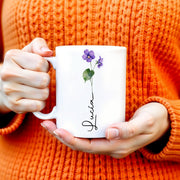 Celebrate Everyday Moments Violet Flowers Touch - Personalized Custom Coffee Mug - CPL020_MG