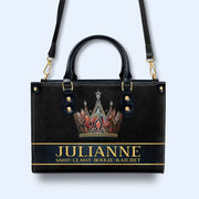 Queen Black - Personalized Custom Leather Handbag - queen02black