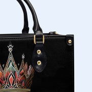 Queen Black - Personalized Custom Leather Handbag - queen02black