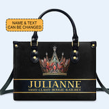 Queen Black - Personalized Custom Leather Handbag - queen02black