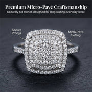 💖LAST DAY SALE 50% OFF!!✨Brilliant Double Halo Square Ring for Women